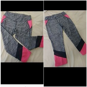 Womens Spandex Pants Sz Small Pink Gray Black DANSKIN Athletic Gym